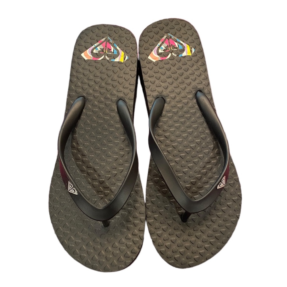 NWOB Black Roxy Platform Flip Flops